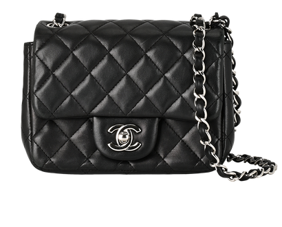 Mini Square Classic, £3,100, Handbags, Blue, Lambskin Leather, Front view